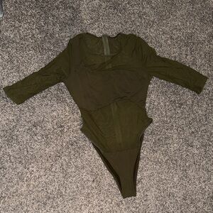 Icon Swim Olive Green One-Piece Swimsuit Size M Women’s